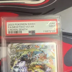 Pokemon Mewtwo VSTAR Ultra Rare Full Art Holo GG44 Crown Zenith PSA 9 - Image 3