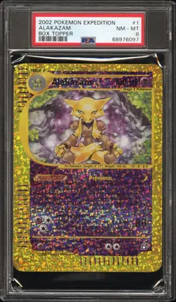 Alakazam 2002 Expedition #1 Box Topper Pokemon Card PSA 8 - Image 1