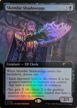 1 x Skemfar Shadowsage - Foil - Extended Art - Secret Lair - Light Play - MTG - Image 1
