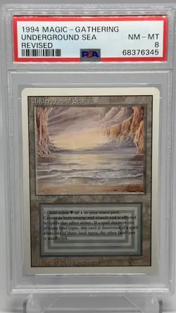 1994 MTG Revised Underground Sea Graded PSA 8 NM-MINT Magic The Gathering - Image 1