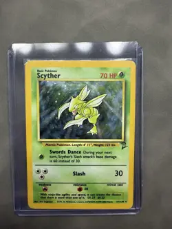 Pokemon TCG Scyther Base Set 2 017/130 Holo Rare 70 HP English Card - Image 1