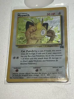 Meowth Holo E-Reader 013 Black Star Promo Pokemon Card HP - Image 1