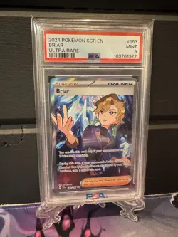 BRIAR SUPPORTER TRAINER: POKEMON: SCR EN 2024: 163/142 ULTRA RARE PSA 9 MINT - Image 1