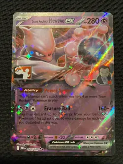 081/182 Team Rocket's Mewtwo ex Pokemon TCG Prize Pack Series 8 Stamped Destined - Image 1
