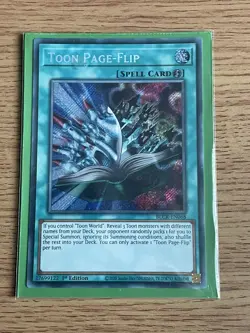 Yugioh Toon Page-Flip BLCR-EN068 1st Edition Secret Rare NM card - Image 1