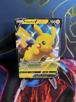 Pokemon TCG Sword & Shield Pikachu V Black Star Promo Card #SWSH061 - Image 1