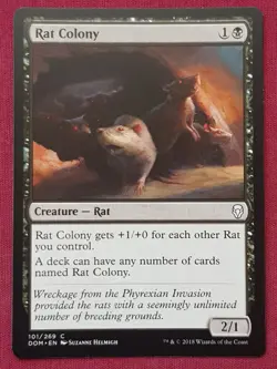 Magic The Gathering DOMINARIA RAT COLONY black card MTG - Image 1