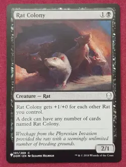 Magic The Gathering THE LIST - DOMINARIA RAT COLONY black card MTG - Image 1