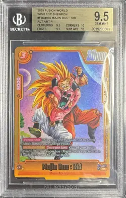 BGS 9.5 Majin Buu Kid FB04-095 Alt Art Fusion World Dragon Ball Card GEM MINT - Image 1