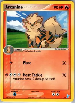 Arcanine 1/12 Non Holo EX Trainer Kit 2: Plusle & Minun - Pokemon Card - NM - Image 1