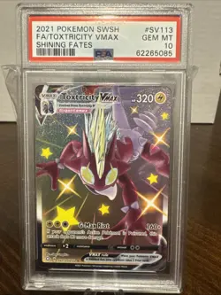 FA TOXTRICITY VMAX SV113/SV122 PSA 10 GEM MINT 2021 POKEMON SWSH SHINING FATES - Image 1
