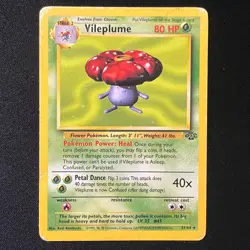 Pokemon TCG Vileplume Jungle Vintage WOTC Unlimited Rare 31/64 Regular MP - Image 1