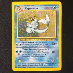 💧 Vaporeon 12/64 – Jungle Vintage Rate Holo WOTC Pokemon Cards TCG HP - Image 1