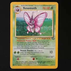 Venomoth Holo Rare 13/64 Jungle Set Vintage WOTC Pokemon 1999 TCG MP - Image 1