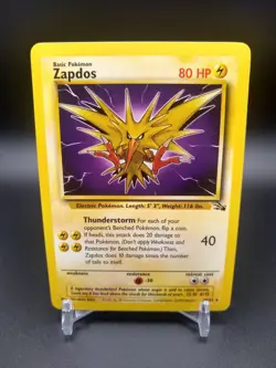 Pokemon TCG Zapdos Fossil 30 Regular Unlimited Rare - Image 1
