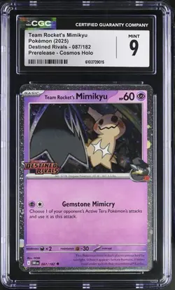 Team Rocket's Mimikyu *CGC 9* Holo *Pre Release* Destined Rivals * #87*Pokemon - Image 1