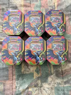 Pokemon Mega Charizard EX X Sealed Tins Lot Of 6🔥 - Image 1