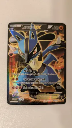 Pokemon Lucario EX 107/111 XY Furious Fists Full Art Holo Ultra Rare 180 HP - Image 1
