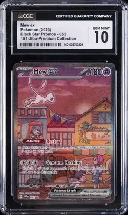2023 POKEMON BLACK STAR PROMOS 151 ULTRA PREM COLL #053 MEW EX CGC 10 GEM MINT - Image 1