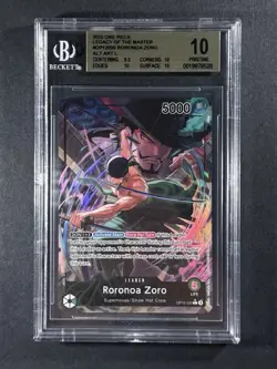 BGS 10 2025 ONE PIECE OP12-020 LEGACY OF THE MASTER RORONOA ZORO ALTART - Image 1