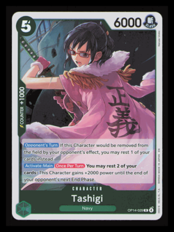 Tashigi One Piece The Azure Sea's Seven #OP14-029 Rare Foil NM CCG - Image 1