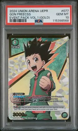 2024 UNION ARENA Gon Freecss Event Pack Vol. 1 (Gold) Promo HTR-1-077 PSA 10 - Image 1
