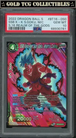 PSA 10 ⭐ SSB Son Goku Kaio Ken SR Realm Gods Super Card DBS DBZ Z Heroes - Image 1