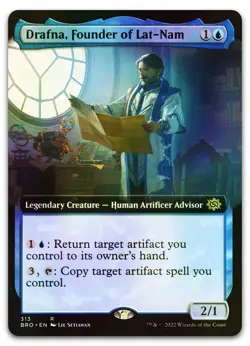 Drafna, Founder of Lat-Nam (Extended Art) #313 (Foil) LP Brothers' War Magic MTG - Image 1