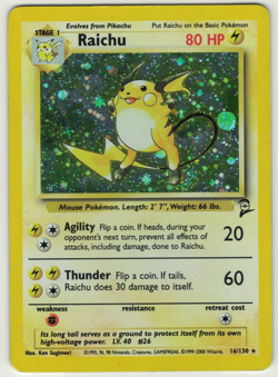 Raichu 16/130 Holo MP Pokemon Card HQ scan - Image 1