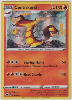 Centiskorch 010/073 Holo Rare Champions Path Pokemon Card NM - Image 1