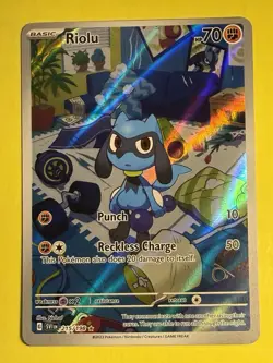 Pokemon ~ Riolu 215/198 ~ Illustration Rare ~ SV01 Scarlet & Violet~ Pack Fresh - Image 1