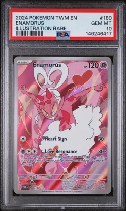 PSA 10 GEM MINT Enamorus 180/167 Twilight Masquerade Illustration Rare Pokemon - Image 1