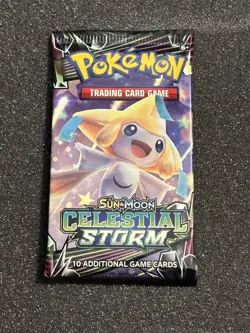 2018 Pokemon Sun and Moon Celestial Storm Jirachi Pack Art Sealed - Image 1