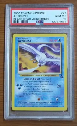 2000 Pokemon Wizards Black Star Promos Articuno Aoki Error #22 PSA 10 Gem Mint - Image 1