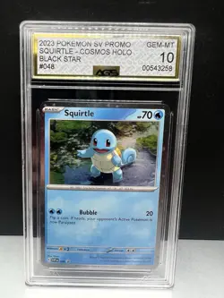 🔥🔥Squirtle Cosmos Holo 048 Gold Label AGS 10 2023 SV Black Star Promo🔥🔥 - Image 2