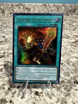 YuGiOh TCG Fighting Flame Sword MZMI-EN008 Ultra Rare 1st Edition LP - Image 1