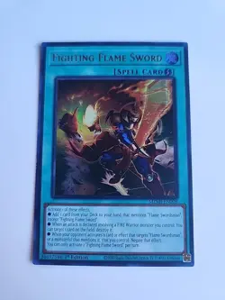 Yugioh Fighting Flame Sword MZMI-EN008 (Ultra Rare) 1st Edition #Y111 - Image 1