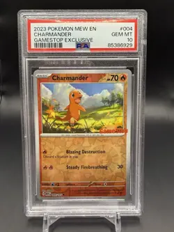 2023 Pokemon Mew En-151 #004 Charmander Gamestop Exclusive PSA 10 - Image 1