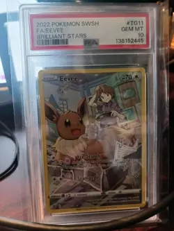 PSA 10 GEM MINT Pokemon Eevee Brilliant Stars Full Art TG11/TG30 - Image 1