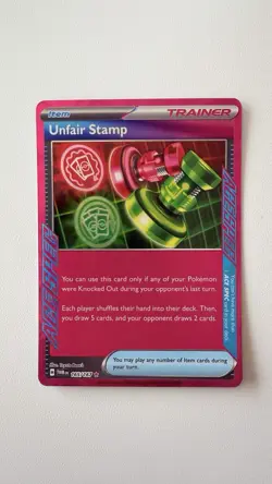 Unfair Stamp Trainer 165/167 Pokemon TCG: Twilight Masquerade Ace Spec - Image 1
