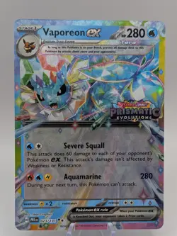Pokemon TCG Vaporeon EX 023/131 Holo Prismatic Evolutions Stamped Promo - NM - Image 1