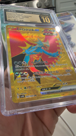 CGC PRISTINE 10 Roaring Moon ex 093/066 Ancient Roar Japanese Pokemon Ultra Rare - Image 2