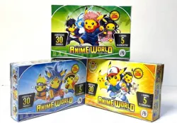 2026 PIKACHU ANIME WORLD FE 12 BOX CARDS - 30 SEALED PACKS Peru Edition Goku - Image 1