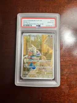 Mimikyu 075 Paldean Fates Pokemon Center ETB Stamp Promo Card PSA 10 Gem Mint - Image 1