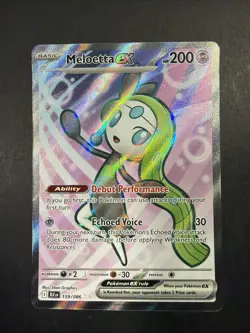 2025 Pokemon MELOETTA EX #159/086 Full Art Holo - Black Bolt - Never Played 💎 - Image 1