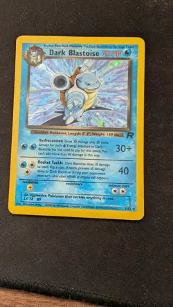 2000 Pokemon Team Rocket Dark Blastoise Holo Rare 3/82 HP-DMG - Image 1
