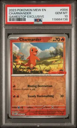 Pokemon TCG Charmander 004/165 Gamestop Promo! PSA 10! - Image 1