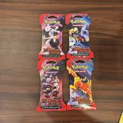 (4) POKEMON TCG SCARLET & VIOLET DESTINED RIVALS SLEEVED BOOSTERS FULL ART SET - Image 5