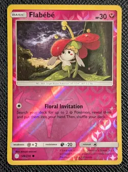 Pokemon Flabebe 149/236 Cosmic Eclipse Reverse Holo Common - LP - Image 1