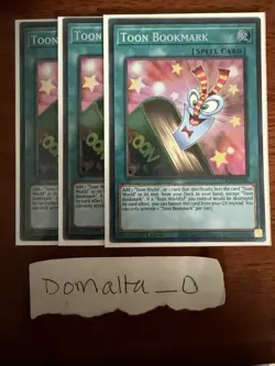 3x Yugioh! Toon Bookmark TOCH-EN003 Collector’s Rare 1st Edition NM Playset - Image 1